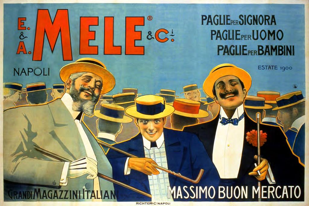 MODA ED EMULAZIONE Manifesti pubblicitari dei Grandi Magazzini Mele di inizio Novecento. Napoli.