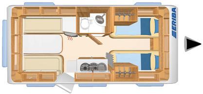 190,- Lunghezza 749x230 Posti letto 4/ +2 (Opt.) ERIBA Exciting 471 Prezzo del veicolo 19.