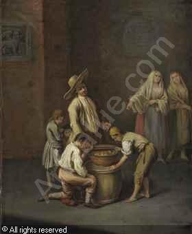 33. Longhi P.( n. d.) The Fritole Seller Olio su tela cm 62X50. New York, Christie s 225 34. Longhi P.(n.d.) L insalata del milord Olio su tela cm.