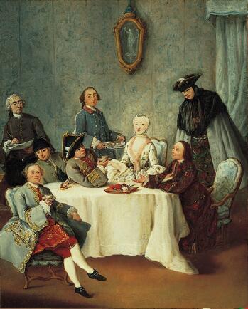 Carlo Goldoni - La bottega del caffè Pietro Longhi - Convegno di gentiluomini che prendono il caffè e Figure