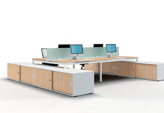 A FLEXIBLE SYSTEM FOR THE OFFICE OF TOMORROW A face-to-face workstation equipped with an