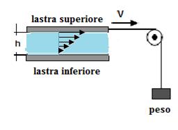 REOLOGIA In generale, quanto maggiore é lo sforzo di taglio applicato, tanto maggiore è la velocità di scorrimento della lastra.