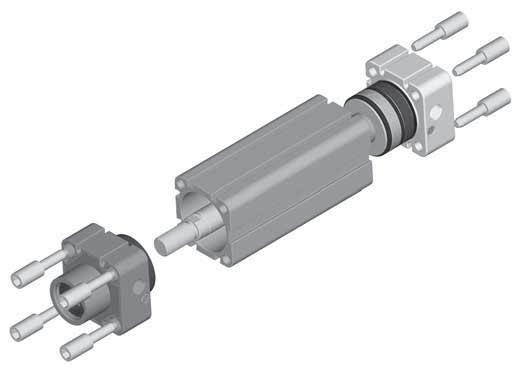 cilindri ISO 431 VDMA cylinders ISO 431 VDMA 4. MONTAGGIO DELLE TESTATE Infilare la testata anteriore e posteriore nel tubo, facendo attenzione a non danneggiare le guarnizioni O-Ring.