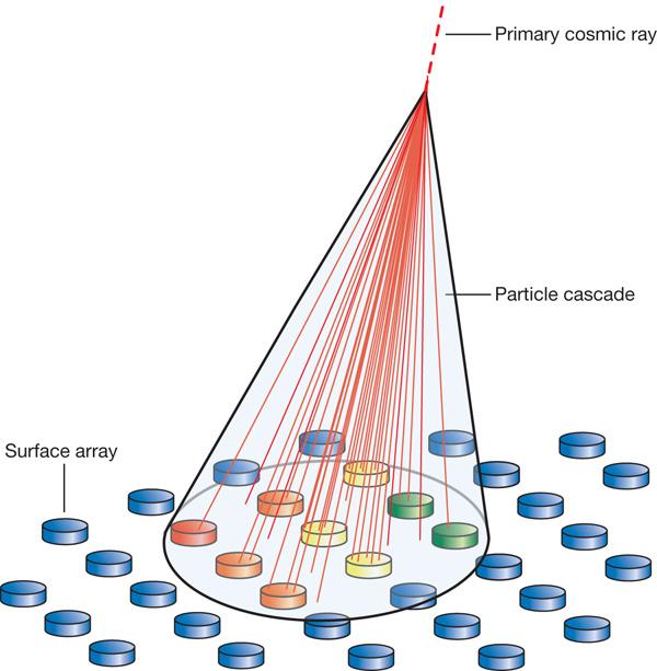un fronte coerente di particelle che possono essere rivelati contemporanemente su rivelatori distanti tra loro Simulazione d interazione di un