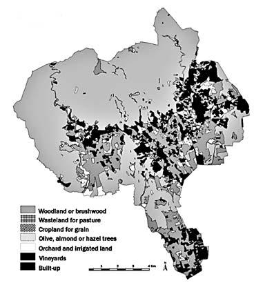 This meant that only 1,5 hectares per person were available to feed the local population with an organically-based intensive agriculture in a Mediterranean bioregion subject to water stress, where