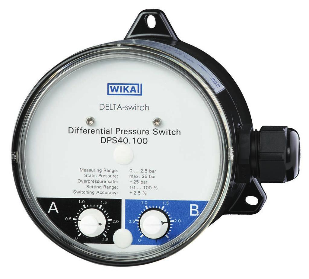 Misura di pressione meccatronica Pressostato differenziale Modello DPS40 Scheda tecnica WIKA PV 27.