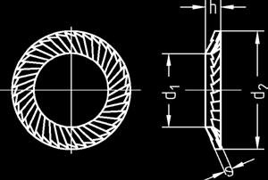 RONDELLE SCHNORR Type S Diametro Vite d1 d2 h.max acciaio h.