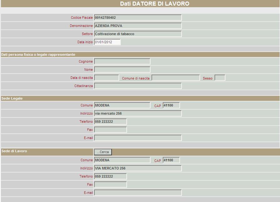 Il campo Tipo Movimento può assumere i seguenti valori: Cessione Ramo Azienda Incorporazione Ramo Azienda Affitto Ramo Azienda Fusione Usufrutto Variazione Ragione Sociale Cessione Ramo d azienda: