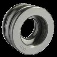 Cuscinetti assiali a sfere - Thrust ball bearings CUSCINETTI ASSIALI A SFERE A DOPPIO EFFETTO DOUBLE ACTING THRUST BALL BEARINGS Dimensioni Dimension Coefficiente i carico (KN) Loa rating (KN)