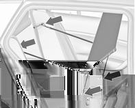 Aperture di montaggio anteriore nel telaio del tetto: inserire un'estremità dell'asta della rete, e comprimere e inserire l'altra estremità.