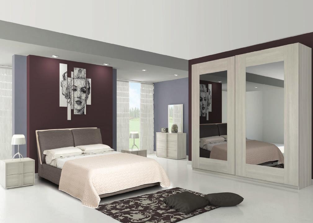 Misure 270x60x250 TORONTO Gruppo como e comodini olmo perla.