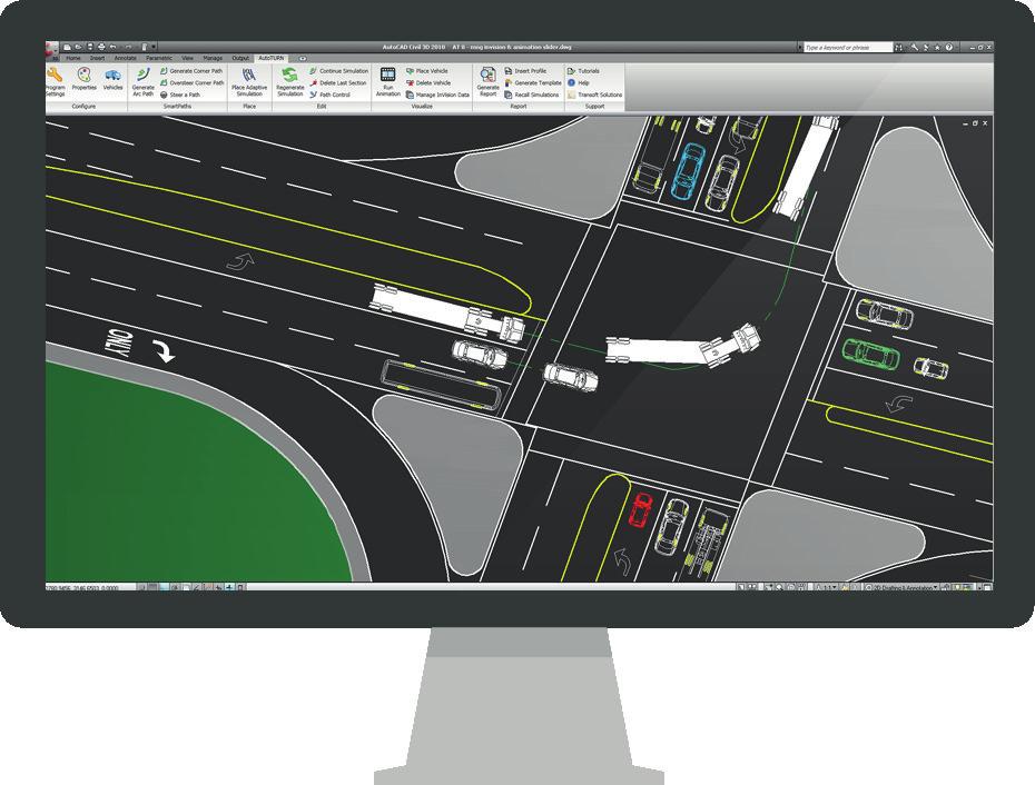 AutoTUN, fra le numerose funzionalità disponibili, permette di: simulare delle traiettorie di marcia per lo studio della viabilità; progettare aree di carico-scarico merci; analizzare dati per il