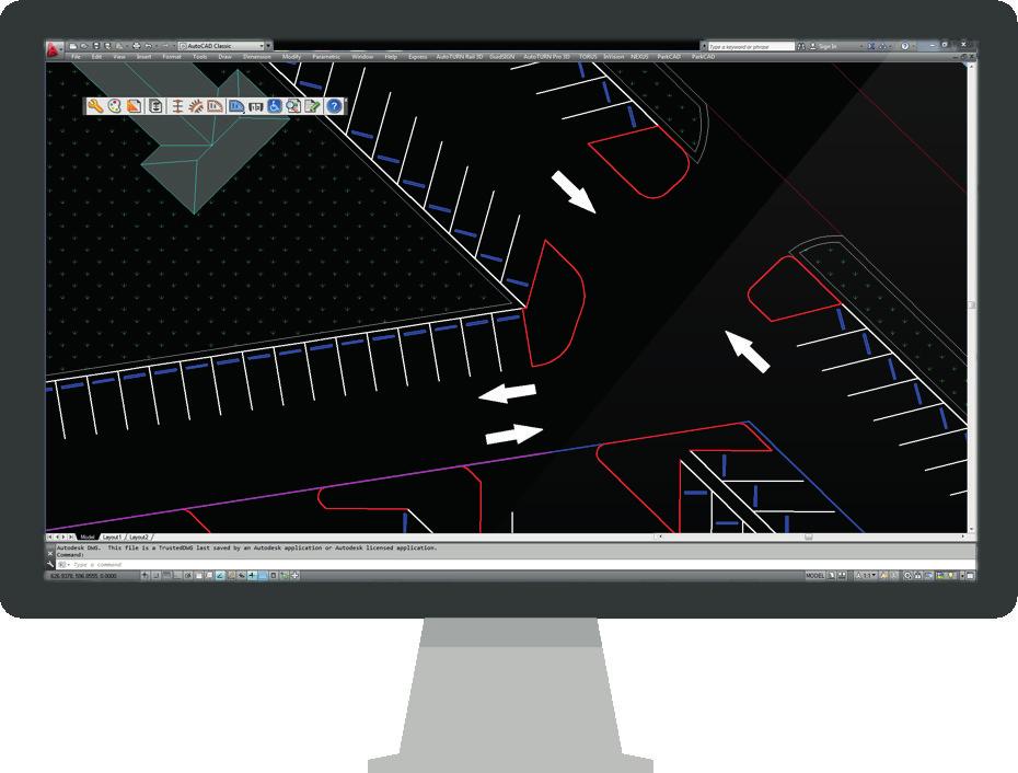 NEXUS INTESECTION Nexus è il software per la progettazione delle intersezioni stradali che offre in un unico pacchetto completo la possibilità di gestire il design geometrico, le traiettoie dei