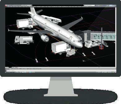 lines e delle safety clearence box individuali o fuse; Generare presentazioni sofisticate; Generare dei report dettagliati sulla visibilità rispetto alla vista nose-gear o cockpit.