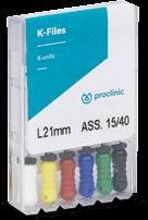 Endodonzia FILE N I - T I Realizzati in nichel-titanio per una maggiore flessibilità e memoria di forma. Confezione da 6 unità. Rif.