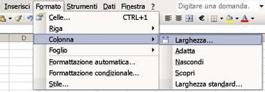 Figura 21: Specificare la larghezza delle colonne 4.6.