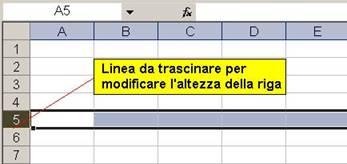 intestazione di colonna, sulla linea che divide la colonna che vogliamo modificare e quella successiva e fare un doppio clic con il tasto sinistro. 4.6.