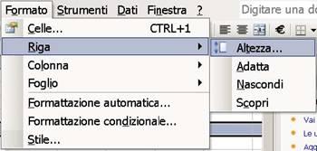 da modificare e quando trascineremo la linea di una delle righe selezionate per cambiarne la larghezza, tutte le righe selezionate subiranno la stessa variazione.