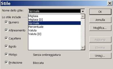 Figura 62: La finestra "Stile" L aggiunta di un nuovo stile si ottiene digitando il suo nome nella casella Nome dello stile e impostandone le caratteristiche.