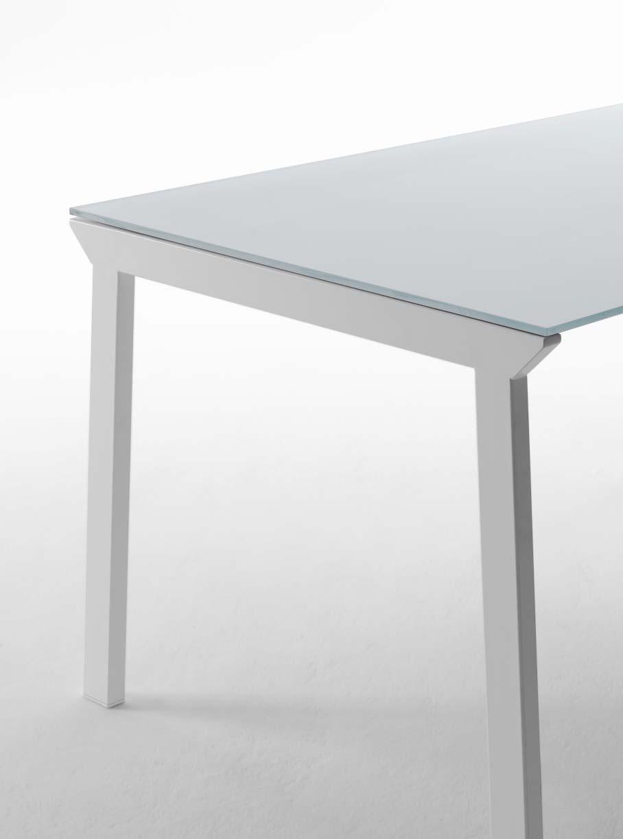 Greco design StudioKappa GRECO Tavolo all. 140/240x90 acciaio Y cristallo antigraffio VA5 - Table ext.