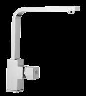 Single lever one-hole squared sink mixer with.