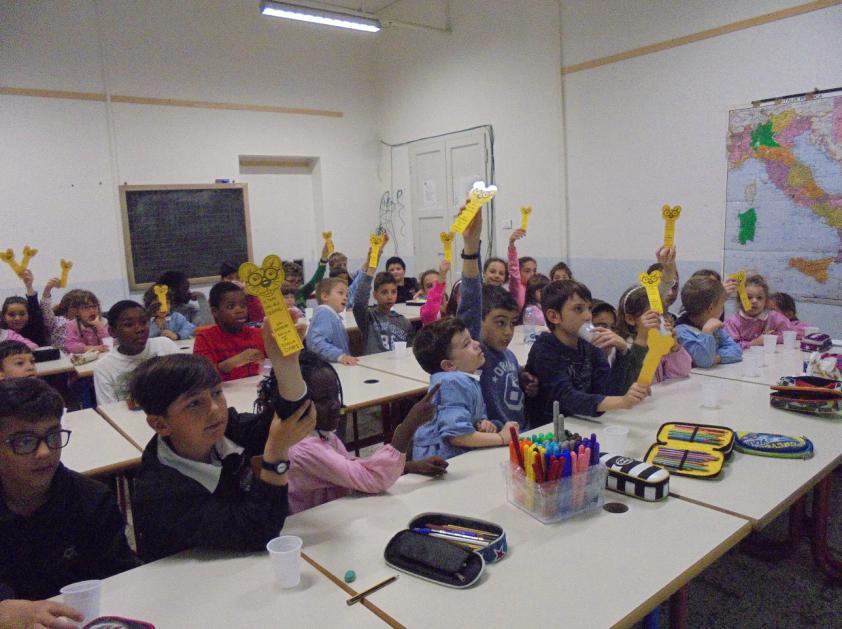 La maestra Paola ha detto che così, quando leggiamo un libro e si smette, possiamo metterci