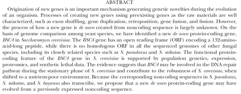 Come si originano le novità evolutive: geni