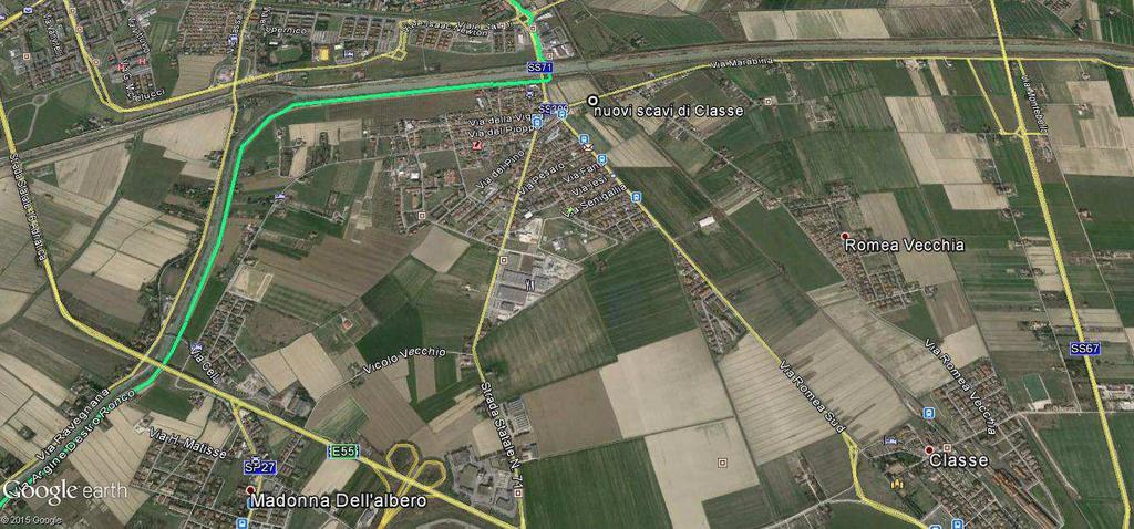 che seguiamo anche quando diventa Via Cesarea, Via Romea, poi Via Dismano ( SR 71, la strada che ritroveremo sul nostro tracciato in Toscana e in Umbria) fino al ponte