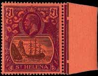 bordo di foglio a sinista varietà "fessura nella roccia" - Cert. Royal Philatelic Society (Yv. n. 69) (SG n.