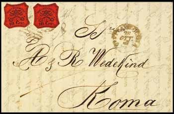 due esemplari su lettera per Roma e 20 c. su lettera per Livorno - Per specialista 1.000 iii emissione 112 113 114 116 113 L 1868-2 c.