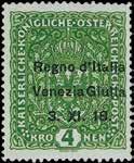 Raybaudi (Bol. n. 146/47) (Sass. n. 89/90) 200 2064 A 1917 - "Busta Postale Italiana" con scontrino di consegna affrancata per complessivi 20 c.