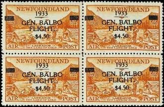 GP 55) 650 2171 K 1933 - Balbo Islanda - La serie bordo di foglio - Cert. Bolaffi (Bol. n. T12/14) (Yv. n. 12/14) 1.