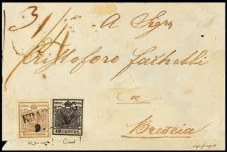 Bolaffi, Giorgio Colla e Mondolfo (Sass. n. F7+F13a) 3.500 affrancature miste 16 A 1850-10 c.