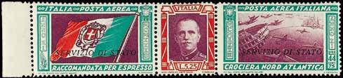 000 2192 L 1933 - Balbo - Trittico bordo di foglio a sinistra - Cert.