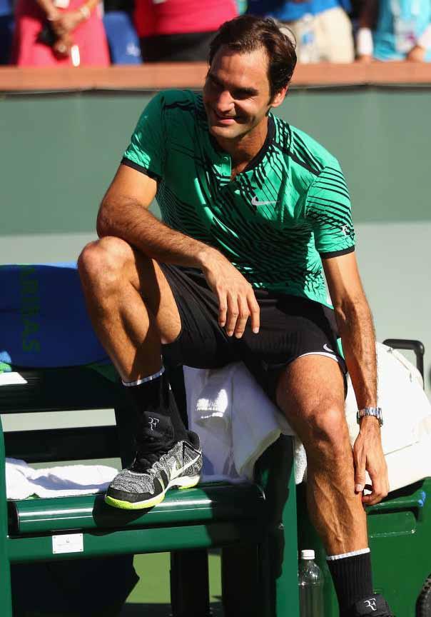 12 i numeri della settimana Roger contro Top 10? 6-0 di Giorgio Spalluto - foto Getty Images 1 i turni di battuta concessi da Roger Federer (nella foto) in tutto il torneo di Indian Wells.