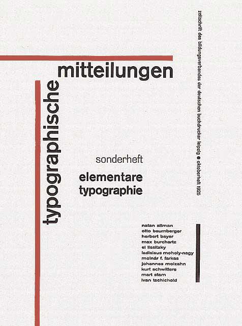 Jan Tschichold Elementare Typographie, copertina,