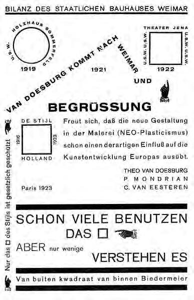 Theo van Doesburg Bilanz des Staatlichen Bauhauses Weimar (Bilancio del Bauhaus di Weimar), Mecano,