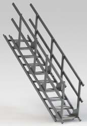 Al modificare dell altezza di sbarco, la rampa di salita cambia d inclinazione mantenendo i gradini sempre in posizione orizzontale.