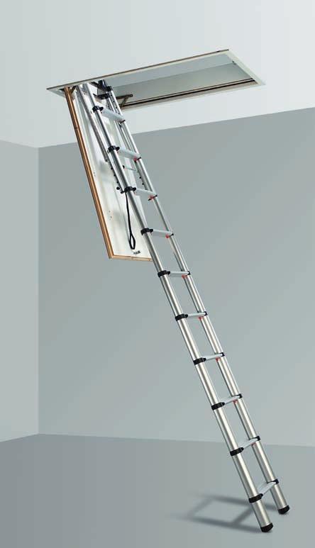 GARANZA GARANZA SCALE RETRATTL Loft & Mini Loft Scala telescopica in alluminio anodizzato da 10 gradini (9 il modello Mini Loft) è regolabile per altezze da m
