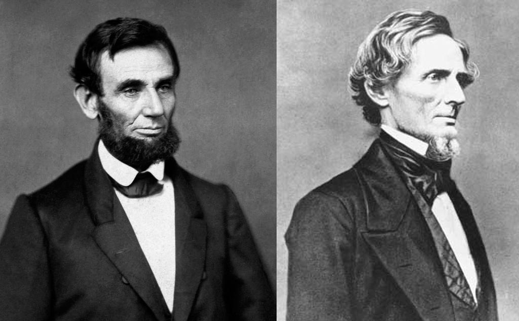 Abraham Lincoln (presidente unionista) e Jeﬀerson Davis (presidente degli Stati Confederati) Aver messo in dubbio le basi degli Stati Uniti d America rompendo il patto che legava Stati liberi e