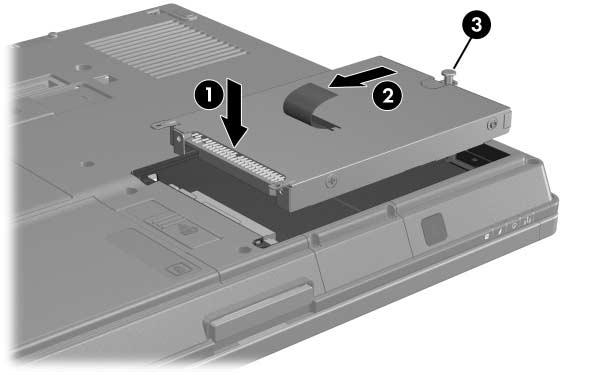 Unità Per installare un'unità disco rigido: 1. Inserire l'unità disco rigido 1 nel relativo alloggiamento nella parte inferiore del Tablet PC. 2.