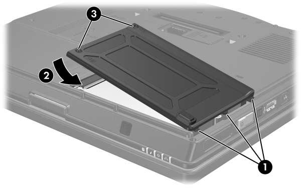 Unità 4. Allineare le linguette del coperchio dell'unità disco rigido 1 all'incavo sul Tablet PC. 5.