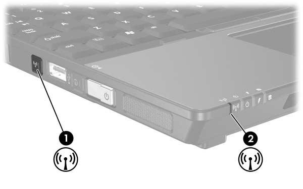 Tecnologia Wireless (solo in determinati modelli) Stato di alimentazione delle periferiche Il pulsante Wireless 1 abilita e disabilita le periferiche Bluetooth e wireless 802.
