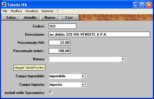 calcolato come differenza fra il TOTALE IVA e il TOTALE IVA NON DEBITO In questi casi quindi la fattura di vendita deve essere caricata utilizzando un'apposita aliquota, cioè un'aliquota con % di