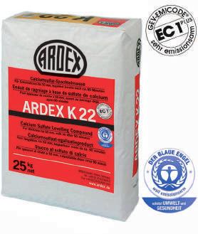 76 LIVELLANTI PER PAVIMENTI ARDEX K 22 Livellante di solfato di calcio A base di idrato Alpha.