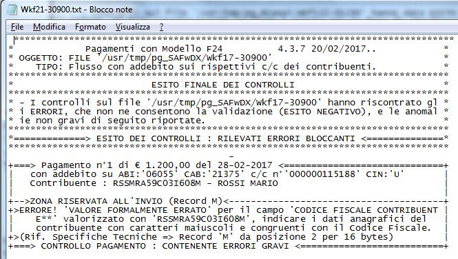 4. In presenza di un anagrafica contribuente nella quale non è indicato l intermediario telematico, ad esempio contribuente Non titolare di partita Iva, per il quale quindi risulta barrato in