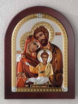 36309/CR 74,26 Icona Cupola bizantina Vergine Maria di Gerusalemme decorazioni colorate Icona Cupola bizantina Sacra Famiglia decorazioni colorate cm 20x26 Cod.