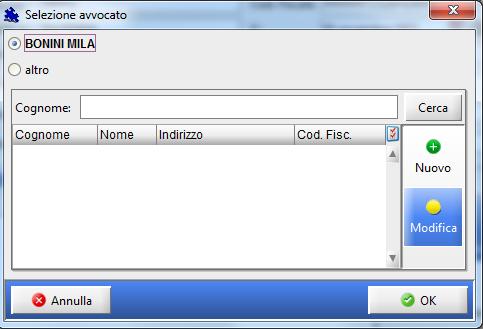 Cliccare Aggiungi Avvocato In automatico verrà proposto