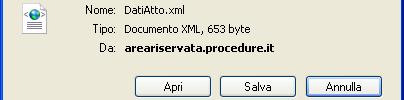 1. Cliccare su Scarica l XML da firmare per scaricare il file xml sul proprio