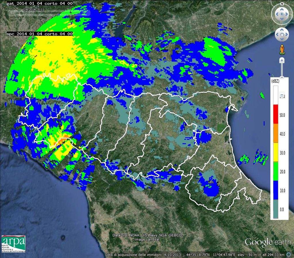 . Analisi dell evoluzione alla mesoscala sull Emilia-Romagna I primi fenomeni